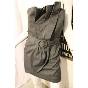 ALICE +‎ OLIVIA Dress Gray Strapless Pleated Party Dress Size 6